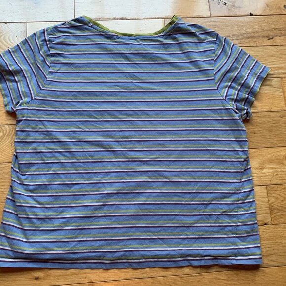 Levi’s Women’s Striped Reverse Logo Tee | Blue Green Purple | Size XL - Picture 8 of 8